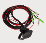 KFI ASPR-50 winch with red/black power wires and green battery clamps