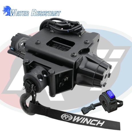 KFI ASP-35 winch with synthetic cable; 3500lb plug-n-play for Polaris Sportsman/Scrambler, remote control included