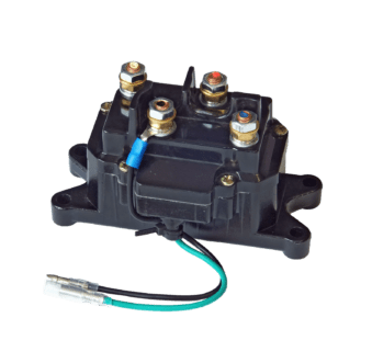 KFI ATV winch 2000lb with steel cable, black housing, compact waterproof 4-bolt mount UK