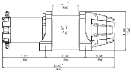 KFI AS-35 Assault Series 3500lb winch with synthetic cable, 12V switch and corded remote