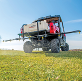 FIMCO UTV Sprayer with 45 gal tank and 12 ft boom on a red utility vehicle