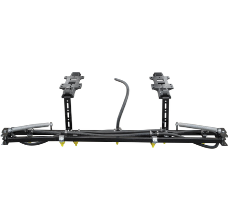 Fimco UTV sprayer boom, black frame with yellow nozzles, 12 ft spray bar