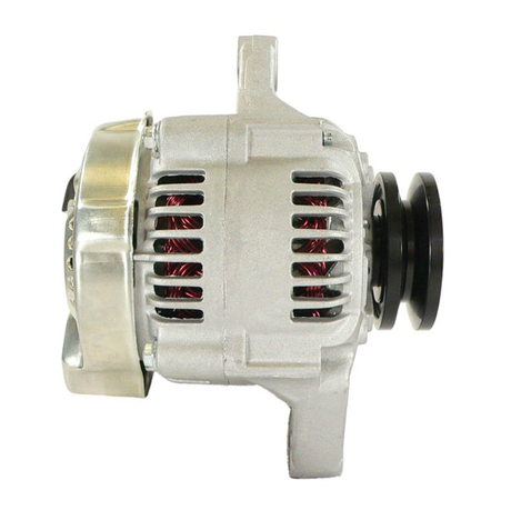 Alternator for Kubota RTV 900/1140/X900/X1120D; silver housing with visible copper windings and black pulley