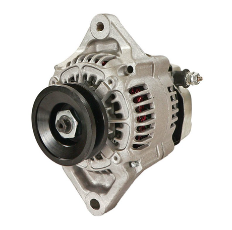Alternator for Kubota RTV utility vehicle by ATV City; silver aluminum housing with black pulley
