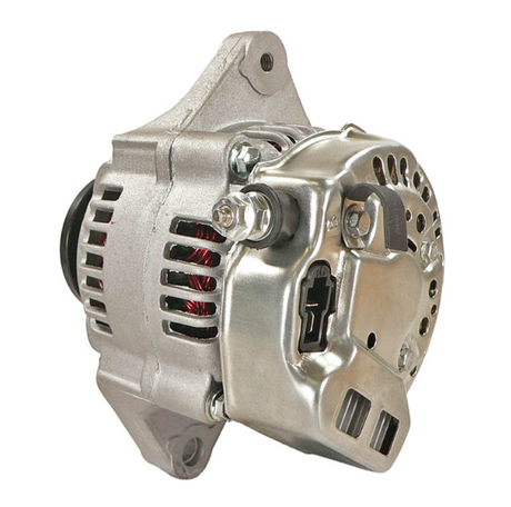 Alternator for Kubota RTV utility vehicle; metallic silver body, compact design