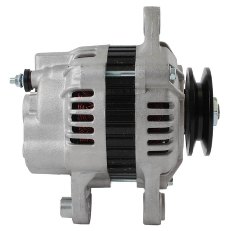 Alternator for Toro Workman 3300-D/4300-D, 12V 40A, silver aluminum housing with black pulley