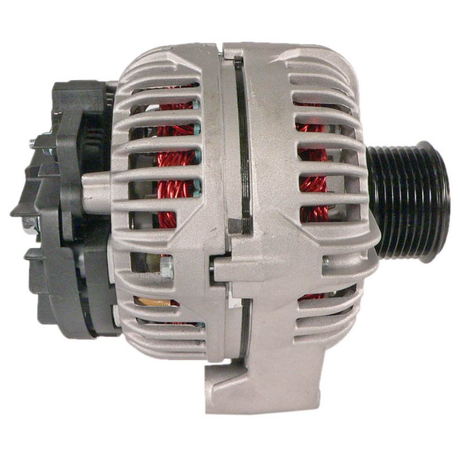 Alternator for John Deere tractors, 12V 115A, silver housing with black pulley