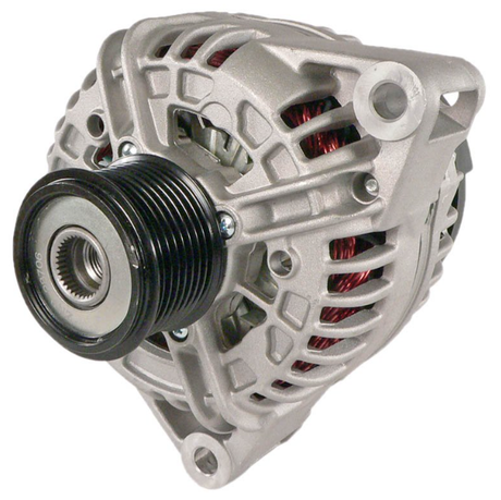 Alternator - ATV City, for John Deere tractors, 12V 115A, silver housing with black pulley