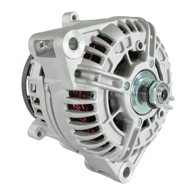 Alternator for John Deere agricultural applications, 12V 150A, metallic silver, by DGT Agri.
