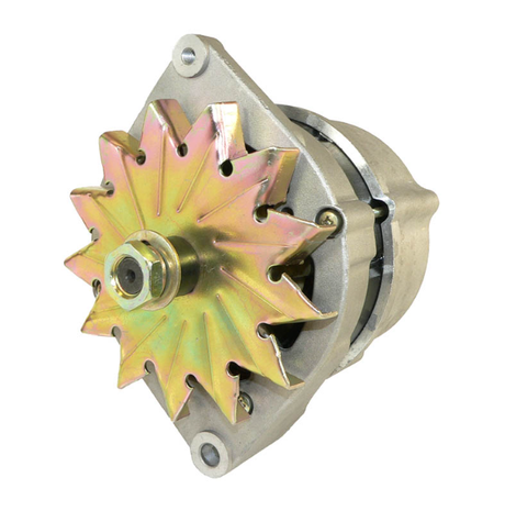 Alternator with gold-toned star pulley and silver housing; 12V 120A for John Deere combines & Case IH sprayers.