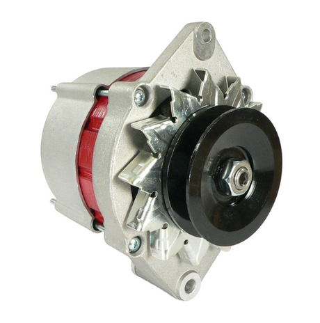 Alternator for John Deere 1040/1120 tractors, 12V 55A, silver housing with black pulley.