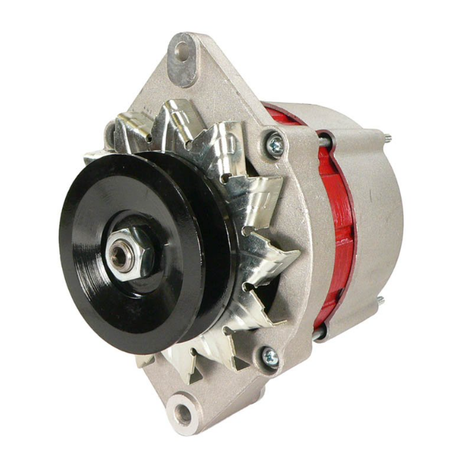 Alternator with black pulley and silver housing for John Deere 1040/1120 tractors