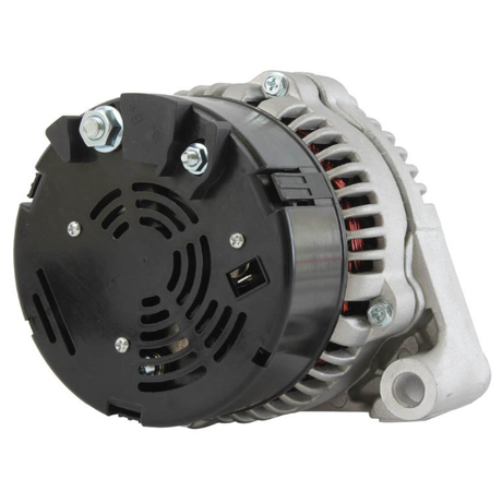 Alternator for John Deere tractors, 12V 90A, black front cover with silver aluminum body