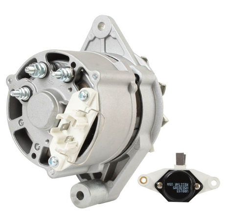 Alternator and regulator, ATV City, silver aluminum body, 12V 33A