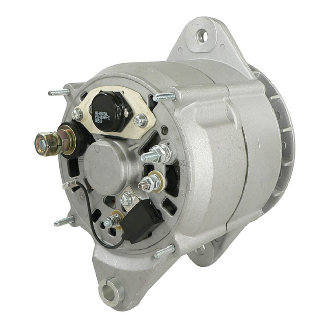 Alternator by DGT Agri for John Deere 648E Skidder / Case IH, 12V 135A, gray metal body