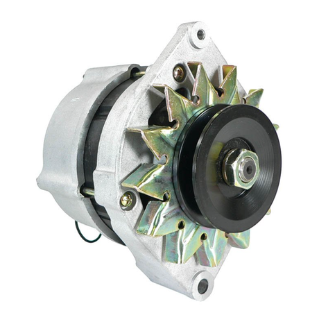 Alternator for John Deere 1030/1130/2240 tractors, 12V 65A, 1970-1993, aluminum housing with black pulley