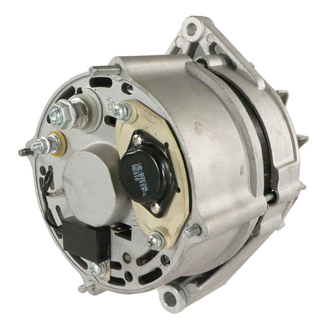 Alternator, 12V 55A for John Deere 6400 series tractors, silver aluminum housing