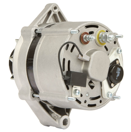 Alternator for John Deere agricultural/marine equipment, 12V 120A, silver body