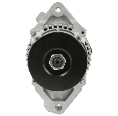 Alternator for John Deere Gator HPX/TS/TX/XUV, 12V 60A, with black pulley on silver housing.