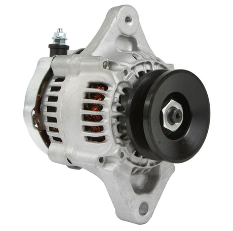 Alternator for John Deere Gator 12V 40A, silver metal with black pulley, ATV City