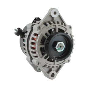 Alternator for John Deere Gator XUV 590i 12V 65A, metallic gray with pulley.