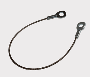 ATV City UTV tailgate cable for Kawasaki Mule Pro DX/FX/FXT, steel braided wire with eyelet ends.