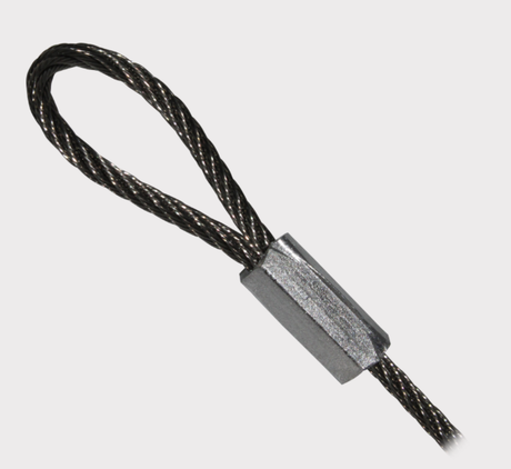 UTV tailgate cable 370mm for Polaris Ranger 902 (2018–2021), steel braided with silver sleeve, ATV City