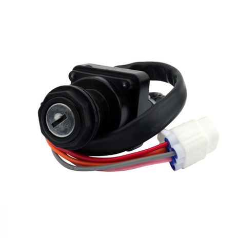 Ignition Key Switch, 4-Position for Suzuki LTA 700 KingQuad, black with multi-wire harness, ATV City