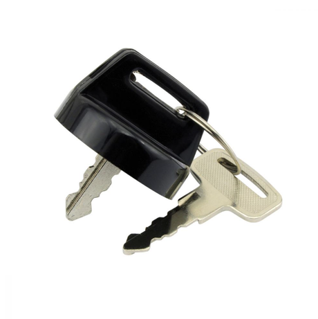 4-position ignition key switch for Suzuki LTA 700 X KingQuad with black housing and two silver keys, ATV City
