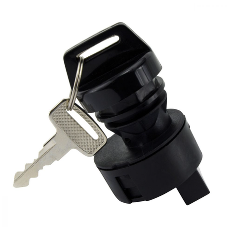 Ignition key switch for Can-Am Outlander 330/400/Rally 175, black plastic housing with key.