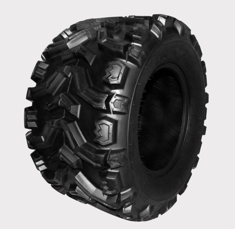 Hyper Mud Claw ATV tire, 6-ply, E-Marked, black off-road tire with aggressive lug tread, 24x10x11
