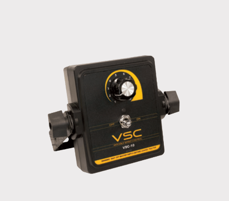 Fimco ATV Dry Material Spreader 12V DMS control box, black with yellow dial