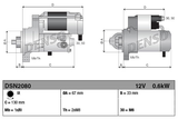 Denso starter motor for Yamaha, 12V 0.6kW, 9-tooth tractor unit