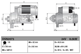 Denso gear-reduction tractor starter motor, 24V, 8.0kW, 13-tooth