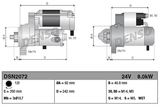 Denso tractor starter motor, 24V 8.0kW, 12-tooth for Caterpillar