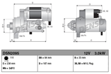 Denso gear reduction tractor starter motor, 12V, 3.0kW, 11-tooth, Isuzu
