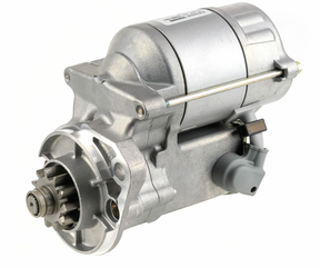 Denso gear-reduction starter motor, 12V 1.4kW, 11-tooth drive for Kubota tractors.