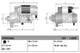 Denso gearbox starter motor, 12V 1.4kW, 9-tooth for Toyota/Combilift