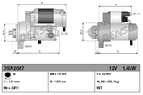 Starter motor by Denso, gear-reduction 12V 1.4kW, 9-tooth for Toyota tractors
