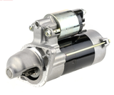 Denso gear reduction starter motor for Kubota tractors, 12V 1.0kW, 9-tooth, silver/black housing
