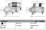 Denso gear-reduction tractor starter motor, 24V 5.5kW, for Komatsu and Cummins