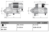 Denso tractor starter motor, gear reduction, 24V, 4.5kW, 11T for Isuzu