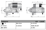 Tractor starter motor by Denso, 12V gear-reduction, 5.0kW, JD 9R series