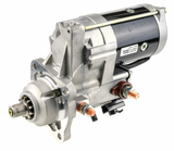 Denso gear reduction starter motor for John Deere 6068 tractor, 12V 4.8kW, silver housing with two copper terminals.