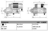 Denso gear reduction tractor starter motor, 12V 4.8kW for John Deere 6068, shown in two views.