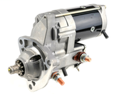 Denso gear reduction tractor starter motor, 12V, 4.8kW, black housing.