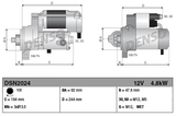 Denso gear-reduction tractor starter motor, 12V 4.8kW for Case IH Magnum/AFX.