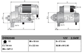 Denso gear reduction starter motor, 12V 2.5kW, for John Deere 4045/4039 engines