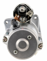 Denso gear-reduction starter motor with metallic gray housing, 12V 2.0kW for Fiat Ducato.