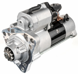 Denso 24V starter motor, 7.8kW, 10T drive, silver and black machinery starter